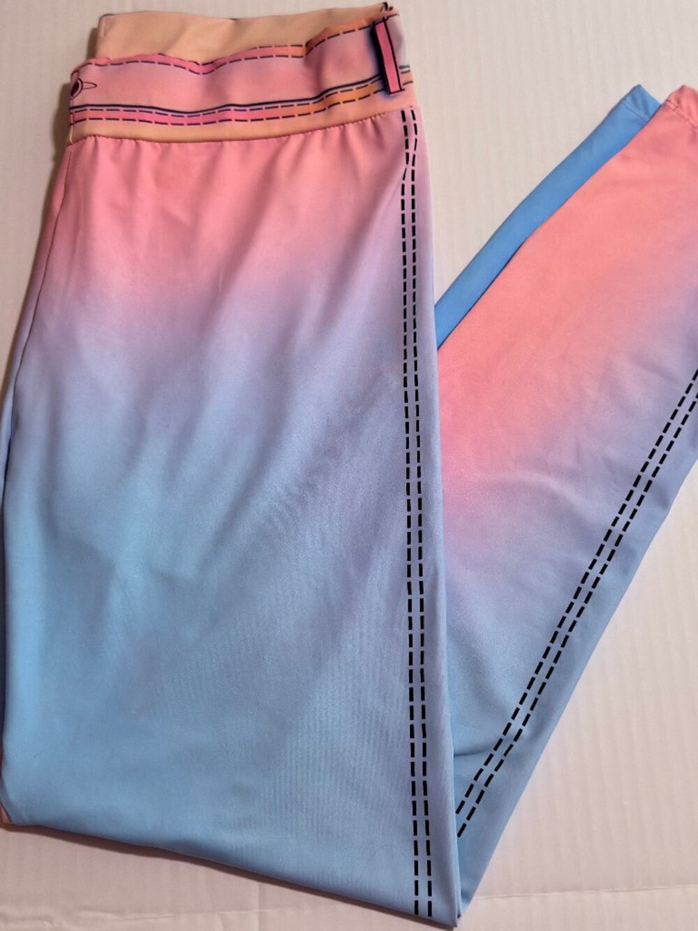 Pastel Ombre 2D Cartoon-Print Leggings Size 1 XL